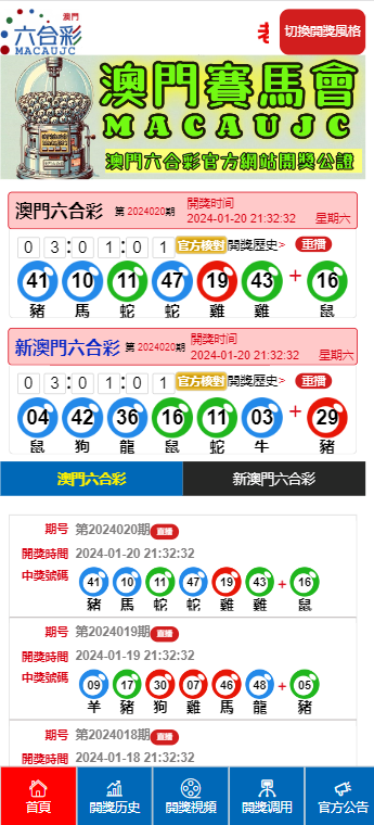 六开彩澳门开奖结果查询表 精选资料解析大全